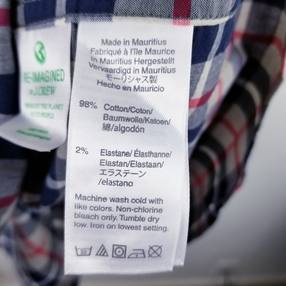 J. Crew Slim Flex Washed Plaid Button Front Shirt NWT size Large - Picture 10 of 10